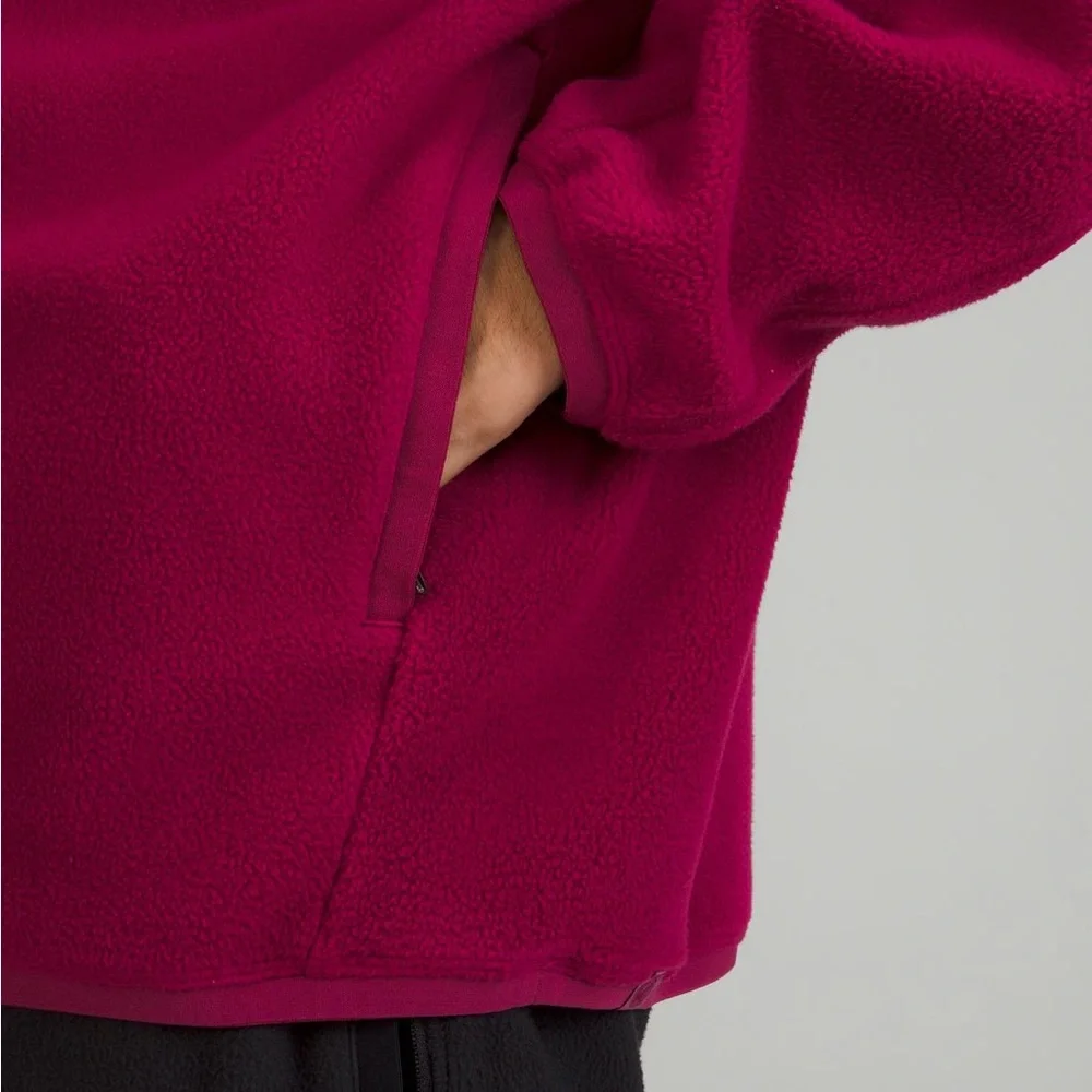 ❤️ Lululemon Oversized-Fit Fleece Half Zip Pomegranate Men’s Size Small - Picture 14 of 15